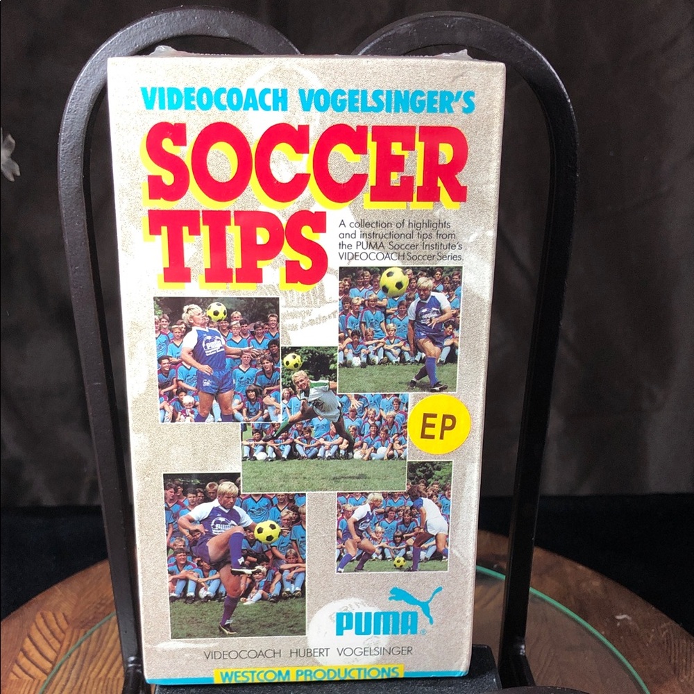 Puma Soccer Tips / VHS with Blue and Yellow Accents